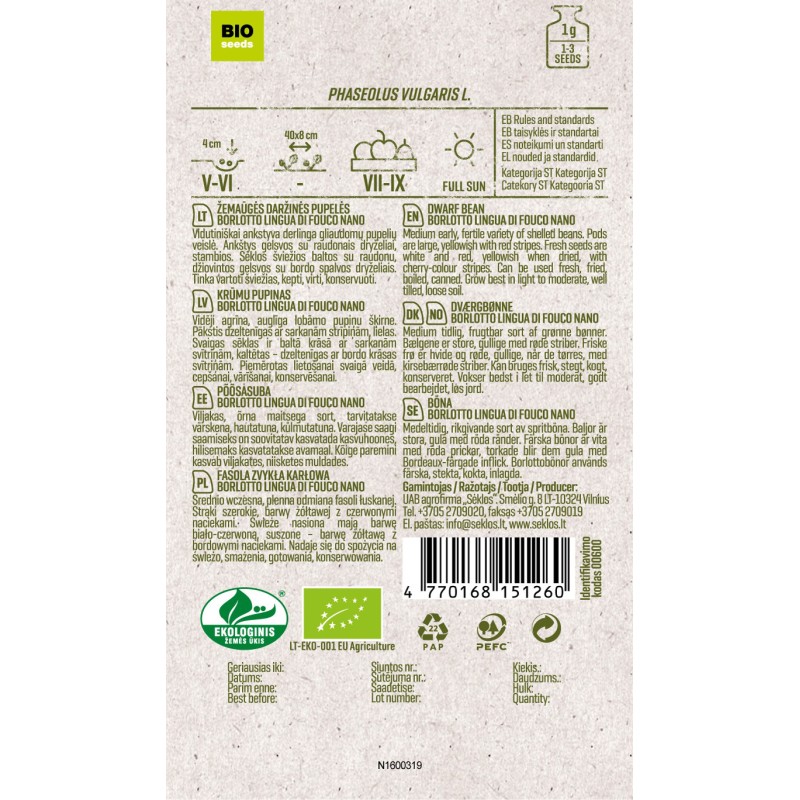 Põõsasuba Borlotto Lingua Di Fouco Nano