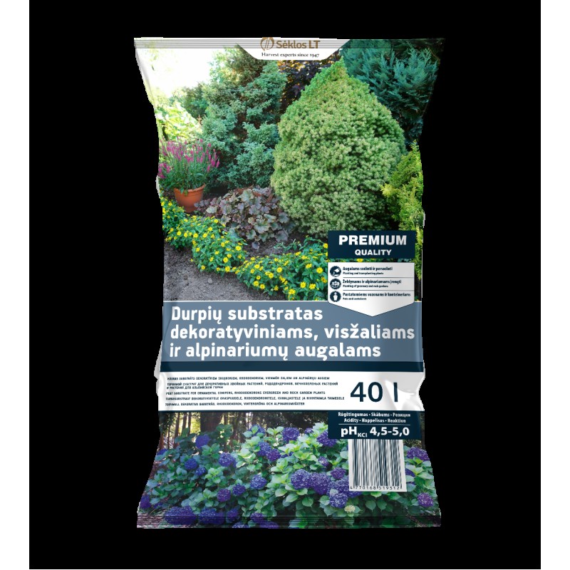 Dekoratiivsete okaspuidude, rododendronite ja igihaljaste taimede substraat