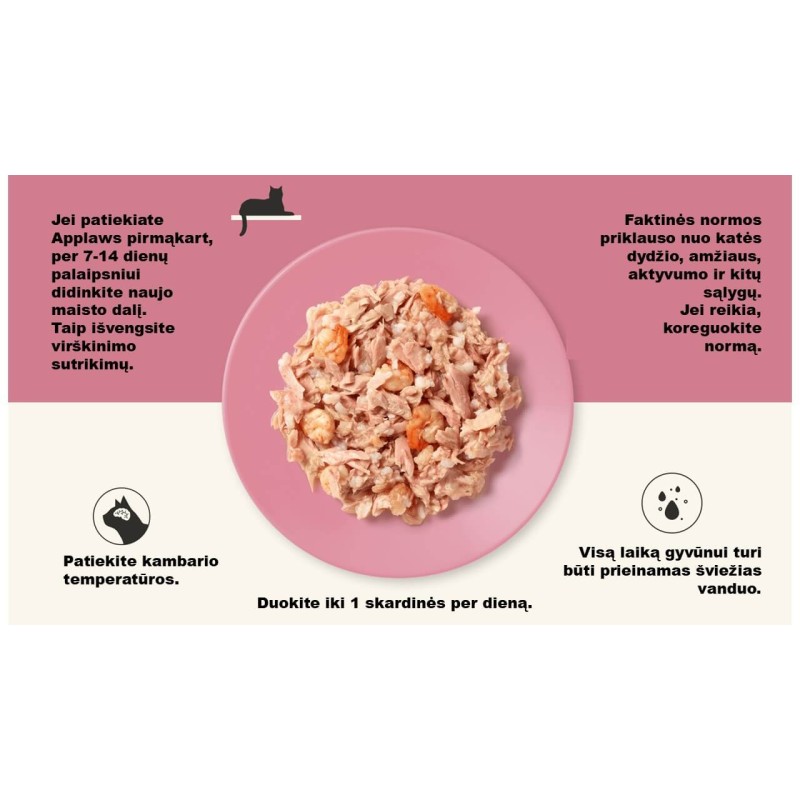Applaws tuunikalafilee krevettidega konserv 156g kassidele