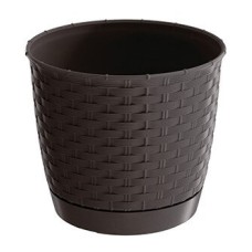 25 cm pruun lillepott aluskausiga