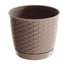 Keraamiline pott alusega, pruun, 30x26cm