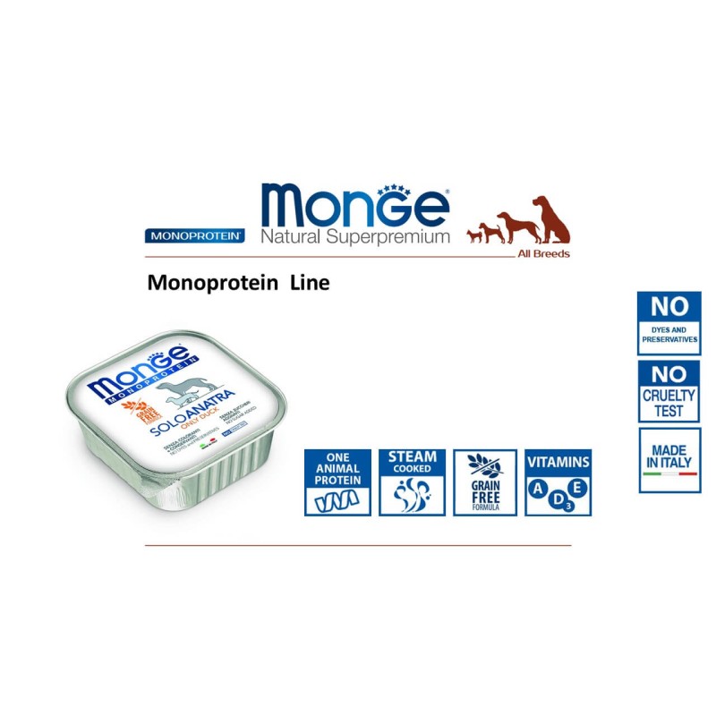 Monge Monoproteico Solo - Niisugune koeratoit 100% part 150g