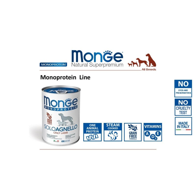 Monge monoproteiini lambalihapasteet koertele 400g