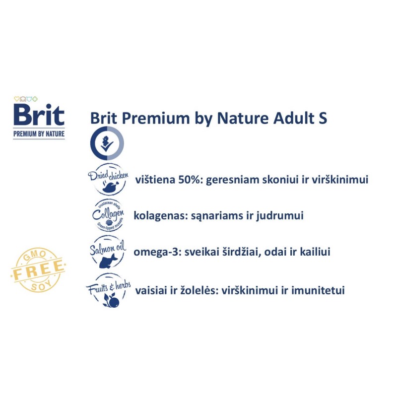 Brit Premium Nature täissööt täiskasvanud väikestele koertele 1kg
