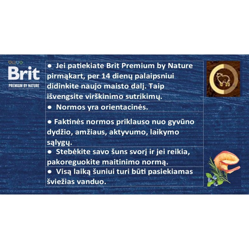 BRIT PREMIUM BY NATURE TUNDLIK LAMMAS 3KG KOERTELE
