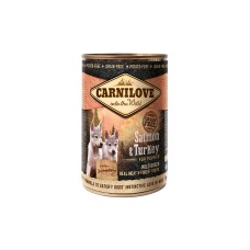 Консервированный корм CARNILOVE: лосось и индейка для щенков 400г